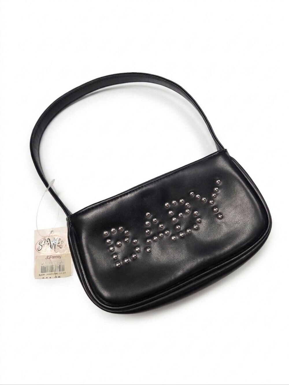 Vtg Y2K Stevies Mini Shoulder Bag NWT Deadstock Rhinestone Studded Baby Doll Bla